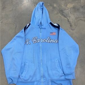 Blue North Carolina Hoodie with Flag Patch